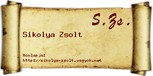 Sikolya Zsolt névjegykártya